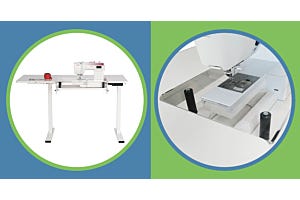 Eleanor II: The Arrow Sewing Sit-Stand Sewing Table Built for Sewing Machines, Sergers and Everything In Between