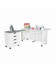 Laverne & Shirley Sewing Cabinet-Ash White