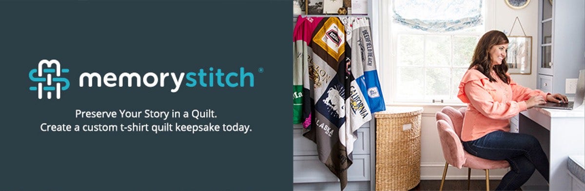 MemoryStitch &ndash; Preserve Your Story in a Quilt. Create a custom t-shirt quilt keepsake today. 
